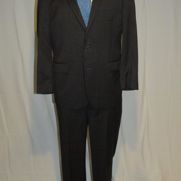 Brooks Brothers 1818 Fitzgerald Estrato Charcoal Stripe Two Button Suit 41R - Picture 2 of 14